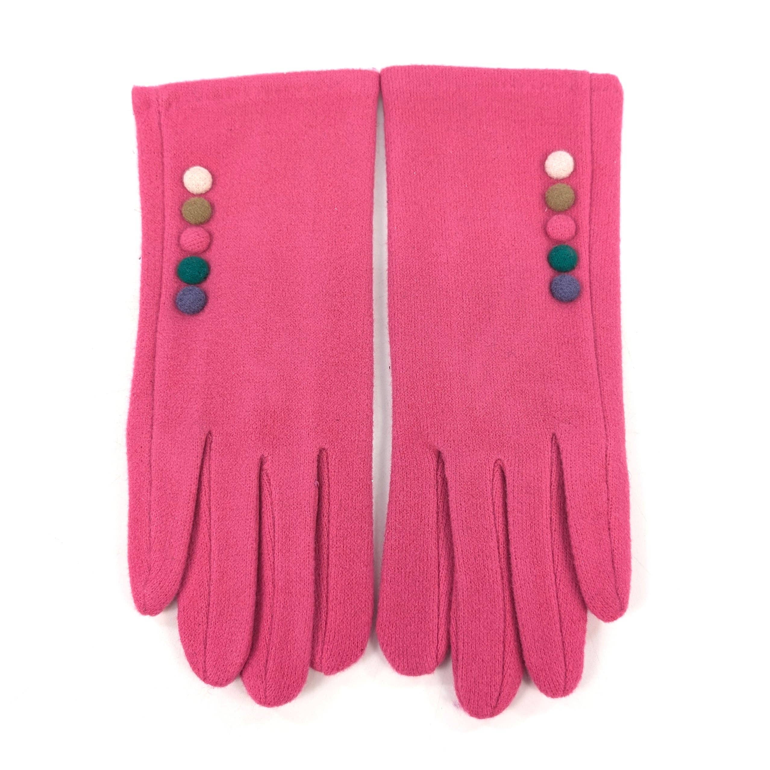 Black Ginger – wholesale Gloves – Women's – Buttoned Gloves - Pink3