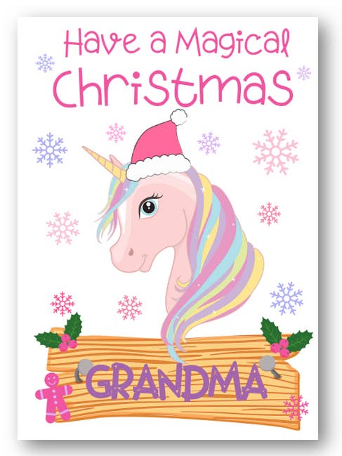Second Ave mormor Unicorn Barnens Julkort för barn för wholesale av Second Ave Gift Company