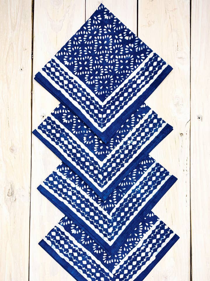 Indigo Napkin Set for wholesale by Sevya Handmade