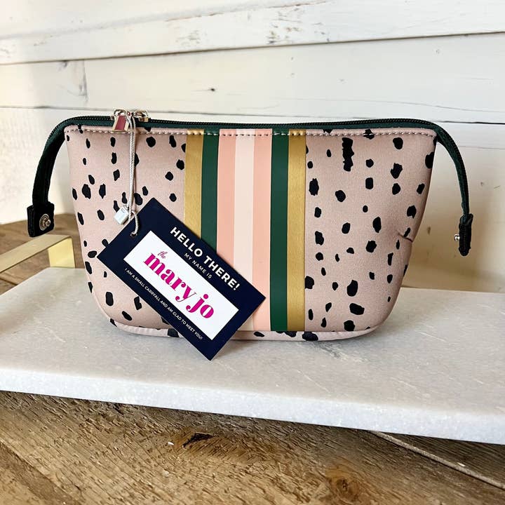 Petite trousse de maquillage en néoprène Mary Jo | shoptaylorgray pour la vente par TAYLOR GRAY