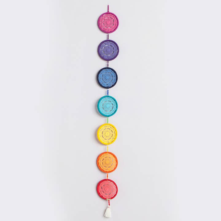 CHAKRAS LINE MEDIUM Handmade Positivity Dream Catcher, Wall for wholesale by MANIK