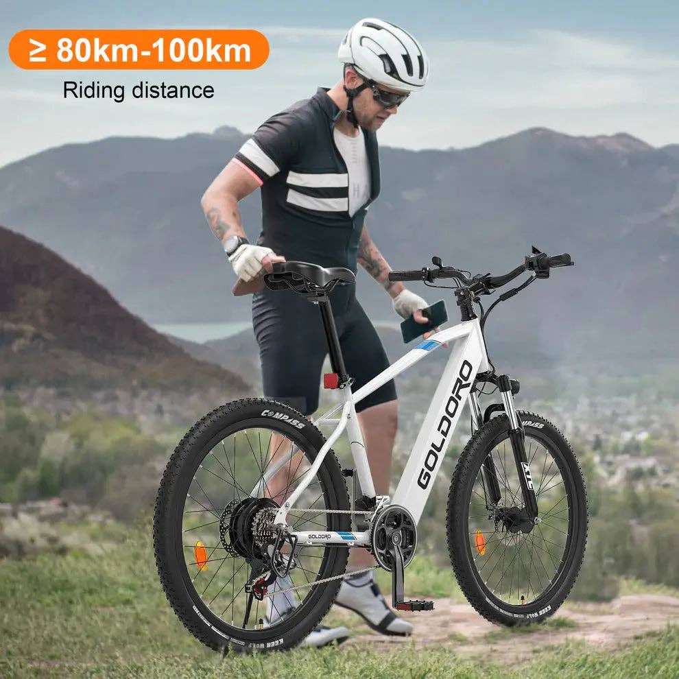 Promounts - Wholesale Bike/Scooter - Kids - Goldoro Electric Bike 26" X7 Aluminum Alloy Mountain Bike, 350W/36V, MAX 17.4 MPH, 21 speed (EB26X7-WT)2
