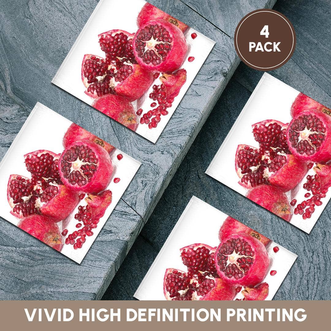 3dRose – Großhandel Untersetzer – 3dRose, Gruppe von Granatäpfeln. Rote Samen. Dekorative digitale Malerei, Untersetzer5