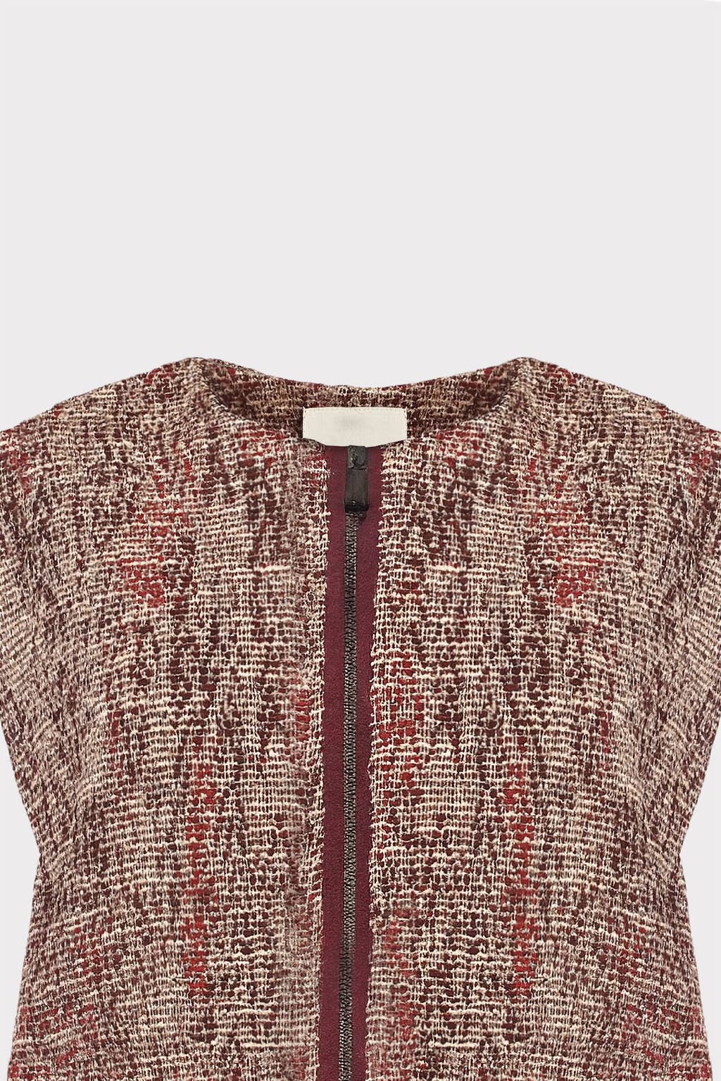 Burdeos Chaleco de tweed con cremallera de venta al por mayor en Faire2