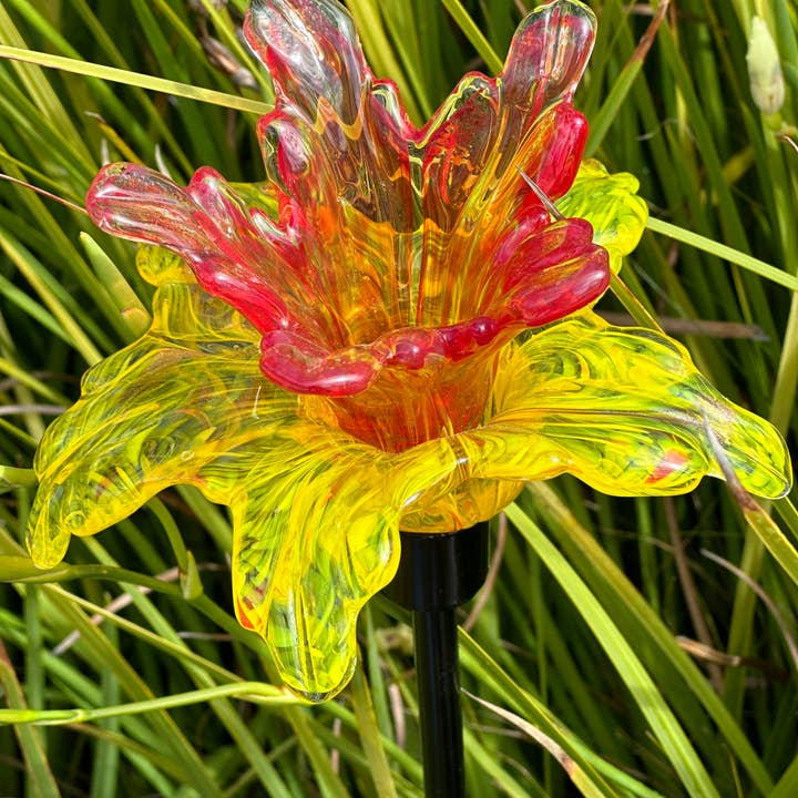 ApricotMint - Venta al por mayor Postes de jardín/césped - Estacas de vidrio Art para flores, surtidas, 6 colores en juego de 21