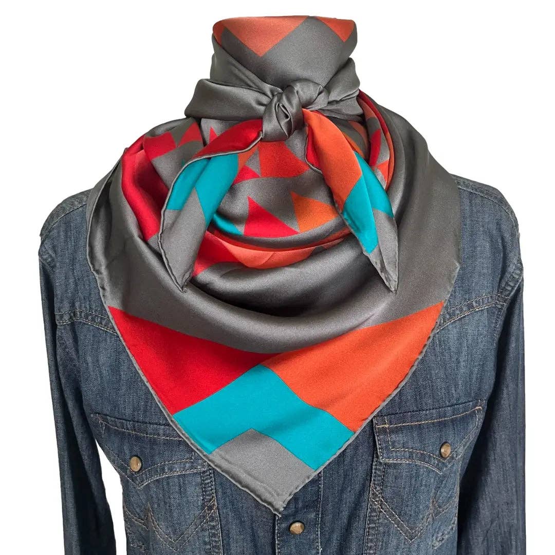 Cowtown Wild Rags - Wholesale Scarf - Unisex - Aztec Wild Rags (Dusk in the Saddle) Silk Scarf3