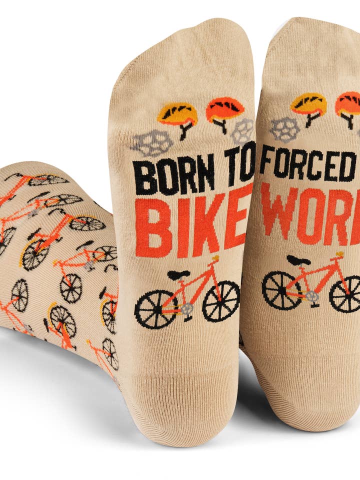 Born To Bike, Forced To Work Socks for wholesale by Lavley