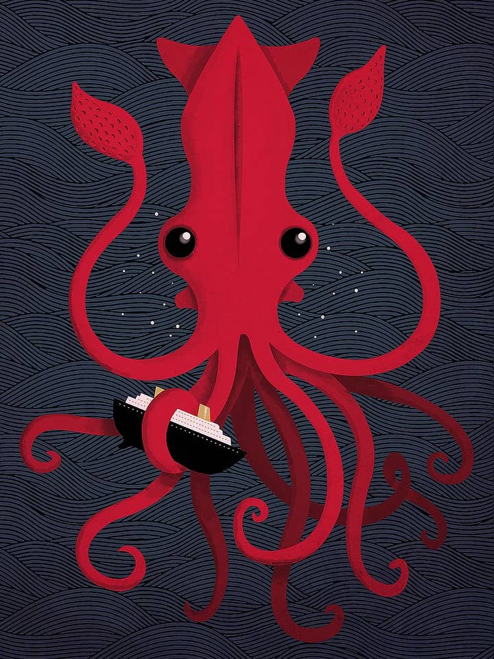 "Kraken Attaken" - Canvas Print Wall Decor for wholesale by Image Conscious, LLC