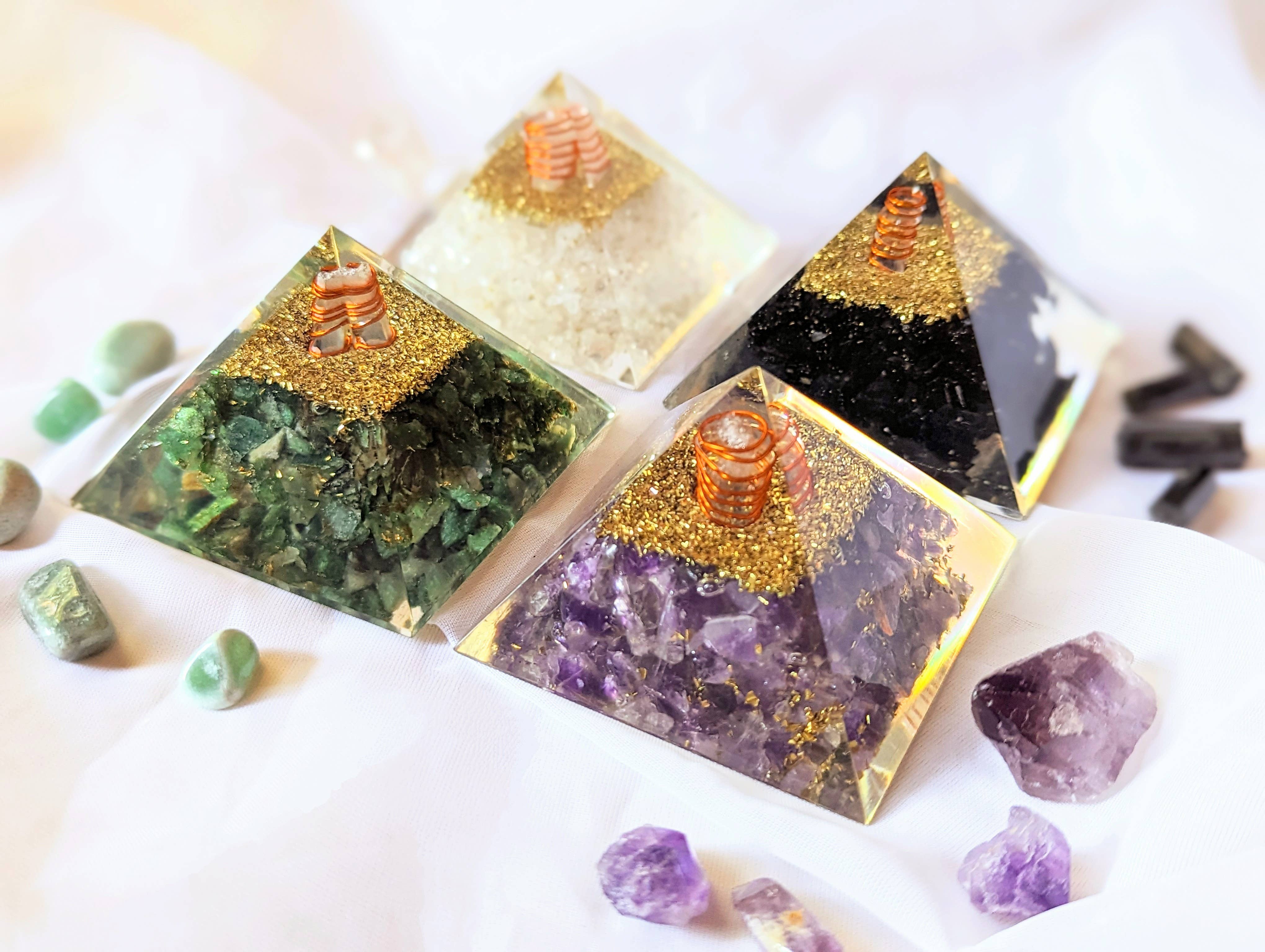 Goddess Provisions - Vente Pierre et cristal de spiritualité - Pyramide Orgonite - Purification d'aura, Protection EMF, Guérison4