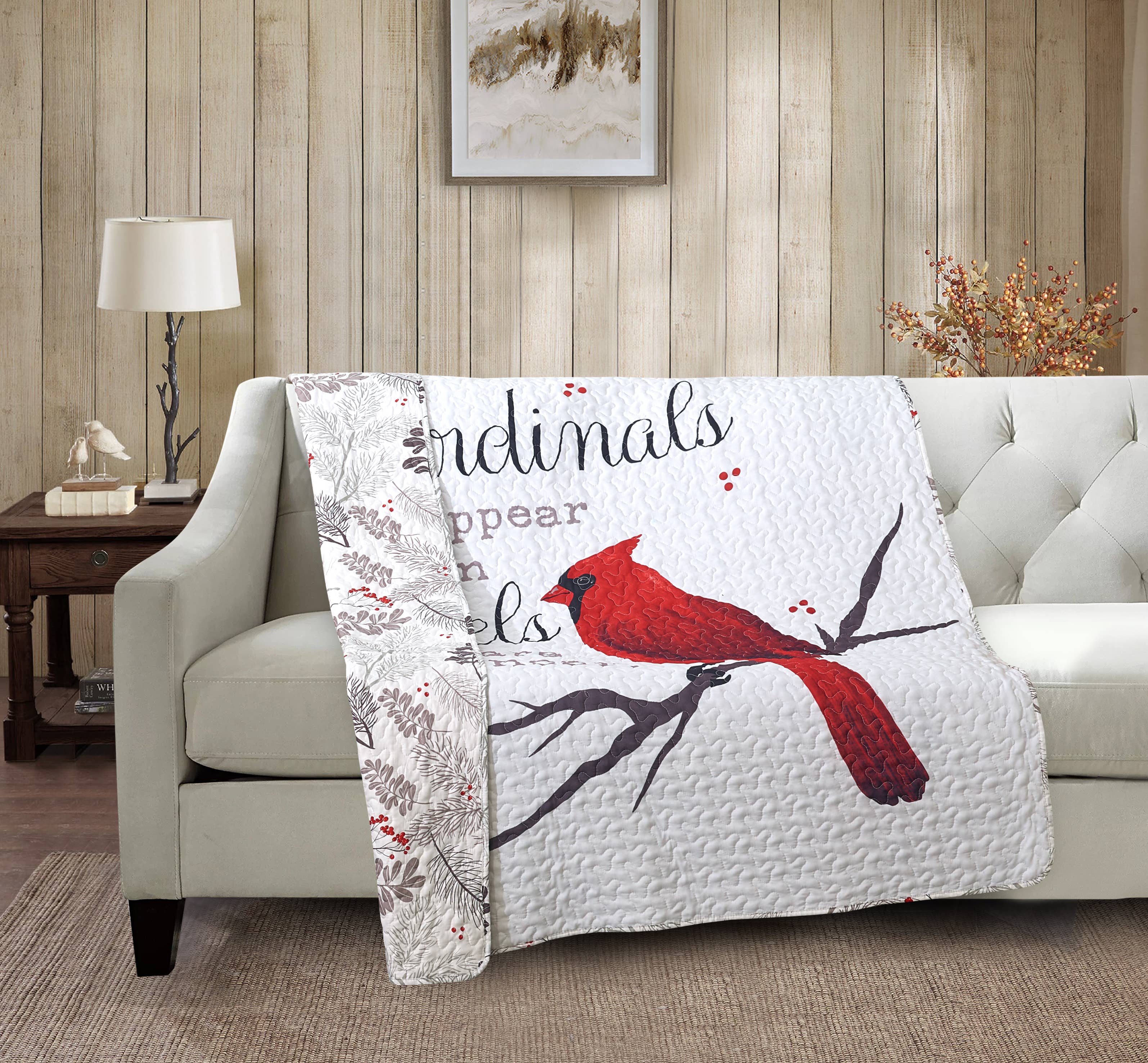 Duke Imports - Wholesale Throw Blanket - "Cardinals Appear" Inspirational Quilted Throw 50"x60"