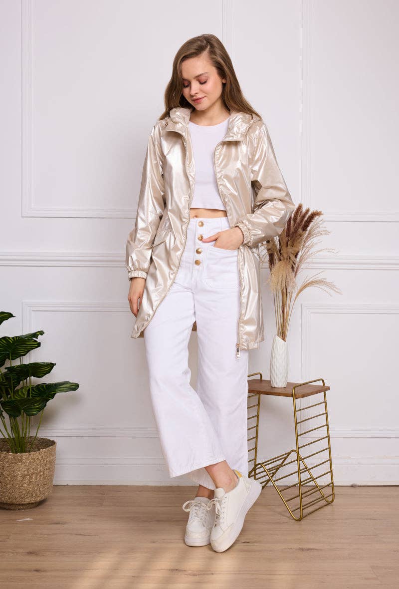 SOFTY - Vente Veste – femme - Blouson à capuche imperméable effet irisé S56020