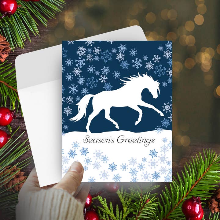 Horse Hollow Press | Pretty Snarky Equestrian Cards|Stickers - Wholesale Christmas Card - Horse Christmas Card / Horse & Snow / Holiday Greeting Card
0