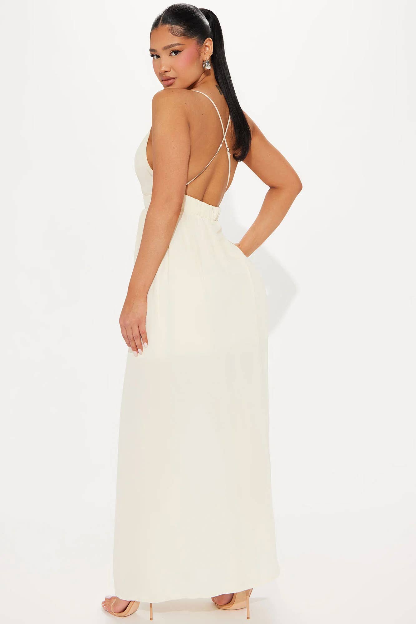 5besties inc – Engroshandel Kjole - Dame – MAXIKJOLE MED SLIDS FORAN PÅ TVÆRS AF RYGGEN8