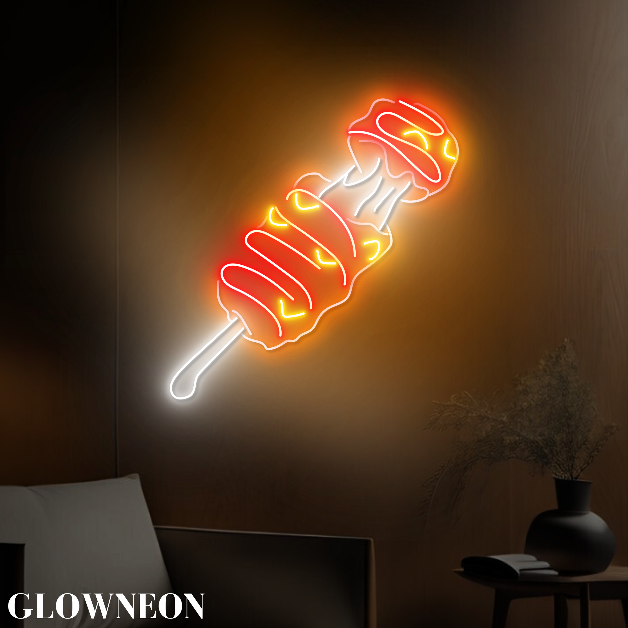 Glow Neon - Vendita all'ingrosso Insegna al neon - Insegna LED Mozzarella Stick, Mozzarella Stick Fast Food Decor1