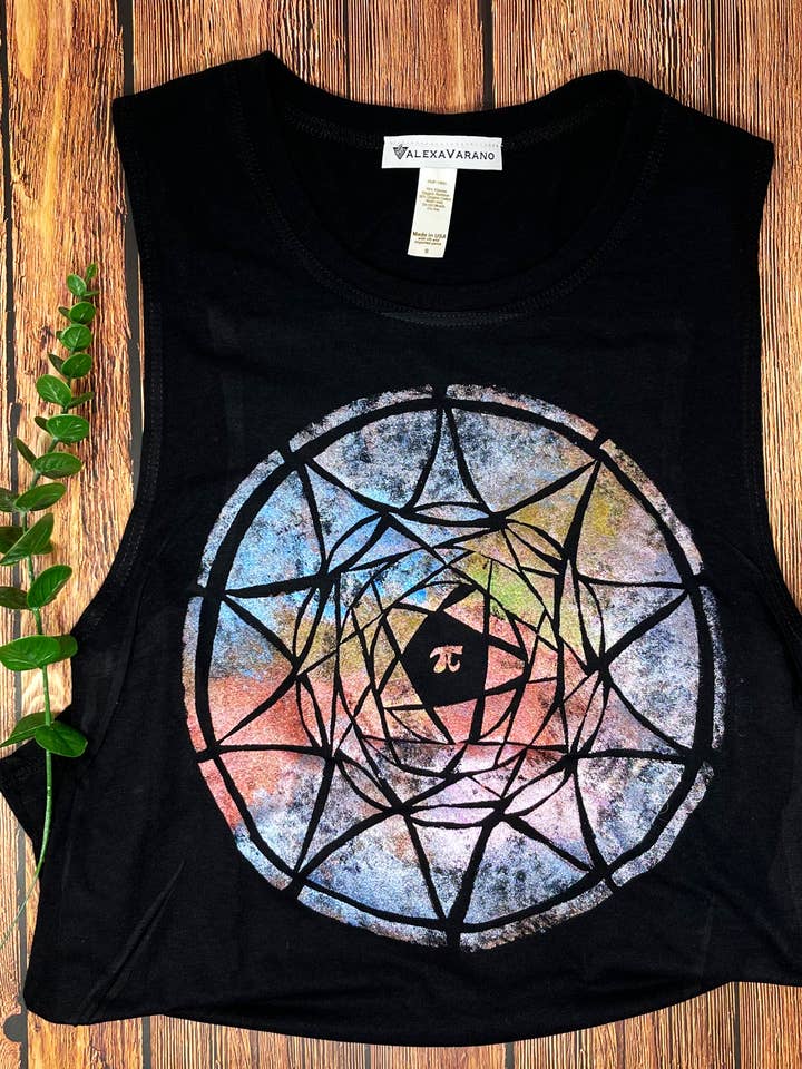 Débardeur Muscle Pi Peint à la main pour la vente par Third Wolf Designs