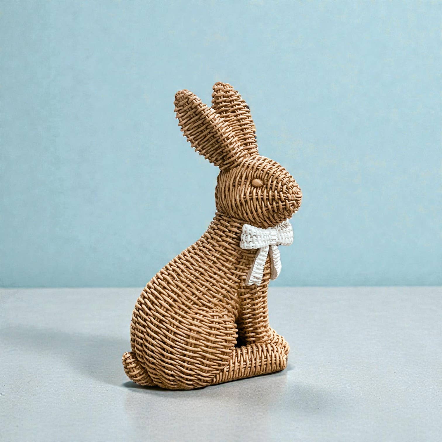 Gia Roma - Wholesale Sculpture - Easter Farmhouse Home Decor, Resin Bunny Figurine Rattan 54