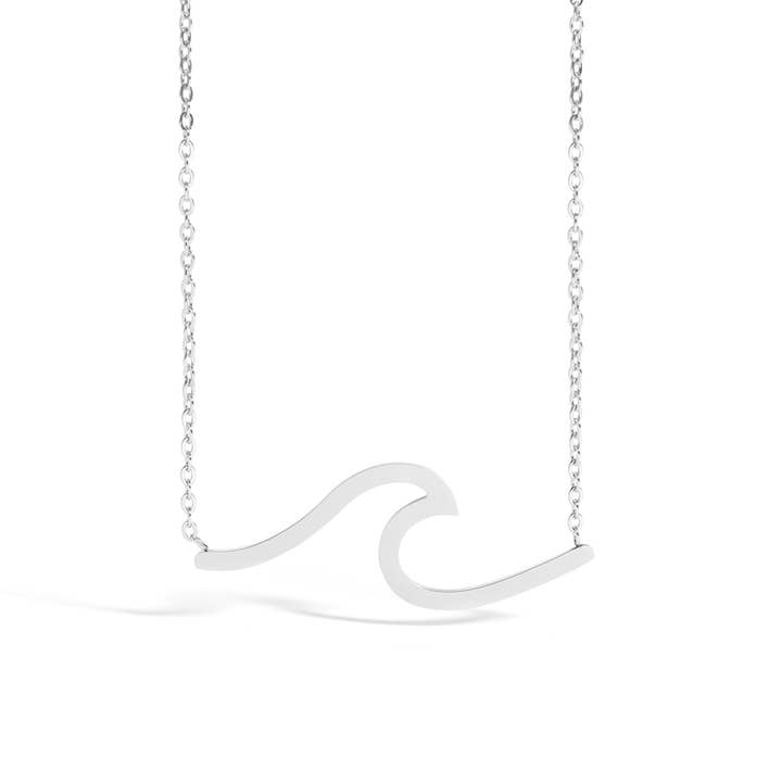 Colar de aço inoxidável Wave por atacado de WJW