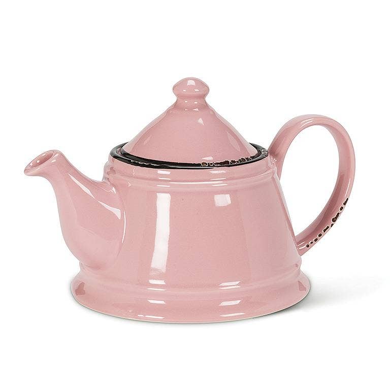 Abbott - Wholesale Tea Pot - Enamel Look Teapot, 9"L (32oz) - 10452