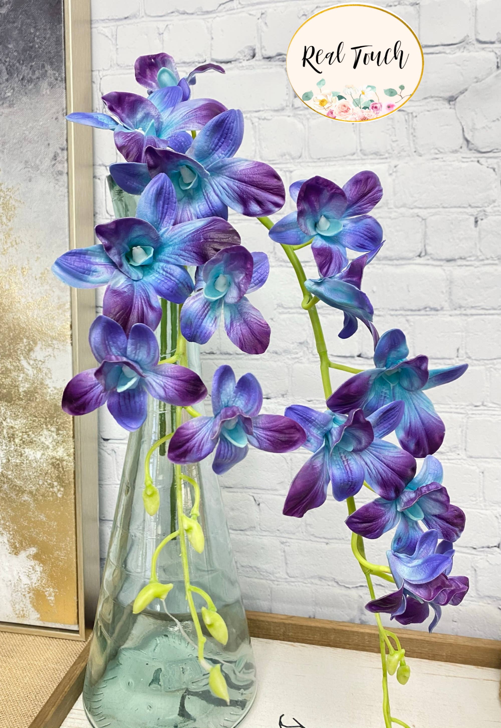 Angel Isabella - Venta al por mayor Flores artificiales - Orquídea artificial de tacto real de 76 cm con 7 flores9