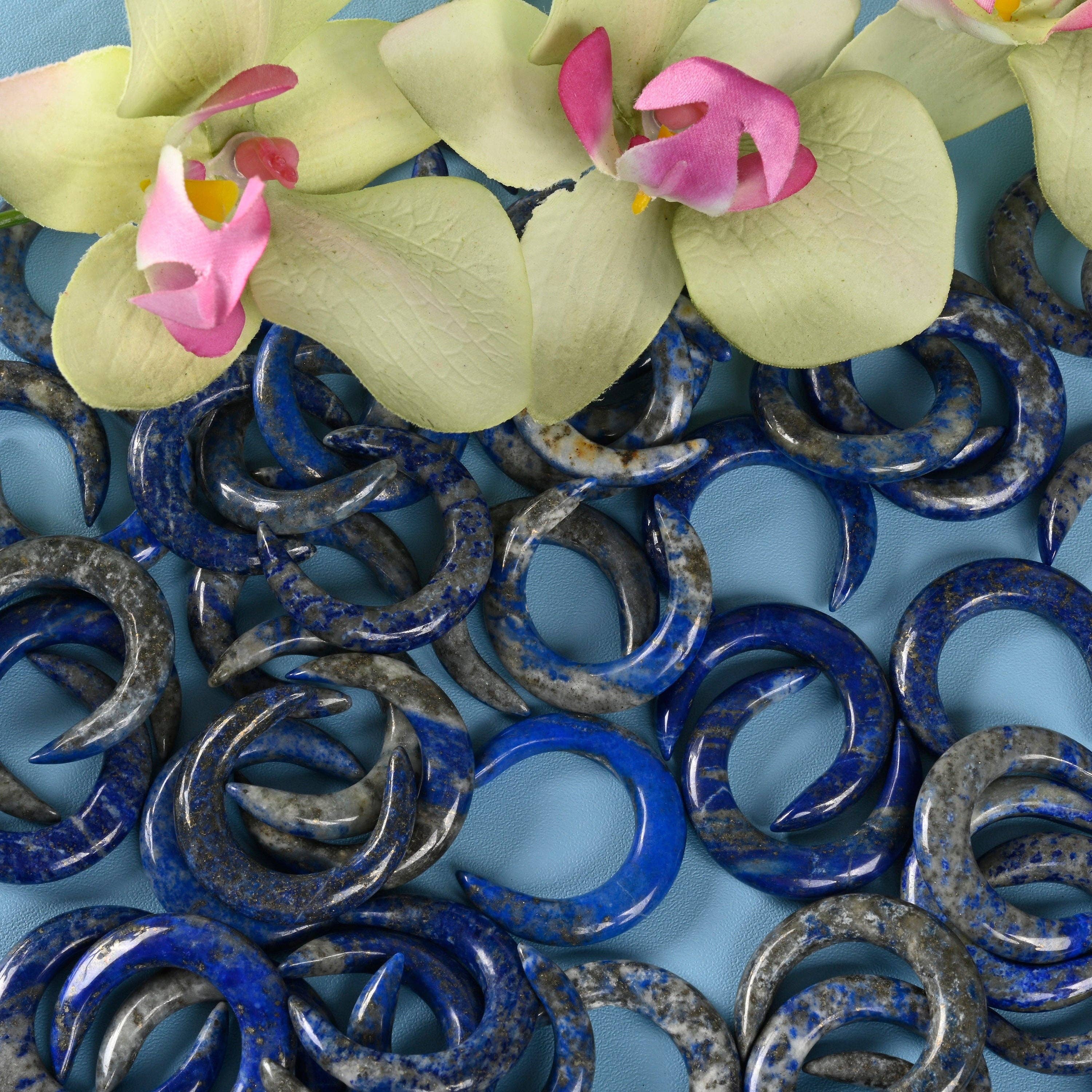 ilovebeadsusa - Wholesale Spiritual Stone/Crystal - 30mm Natural Lapis Lazuli Double Horn Moon Gemstone Crystal5