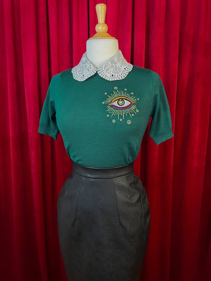 Mischief Made – wholesale Pullovertröja - Dam – Third Eye kortärmad tröja i påfågel2