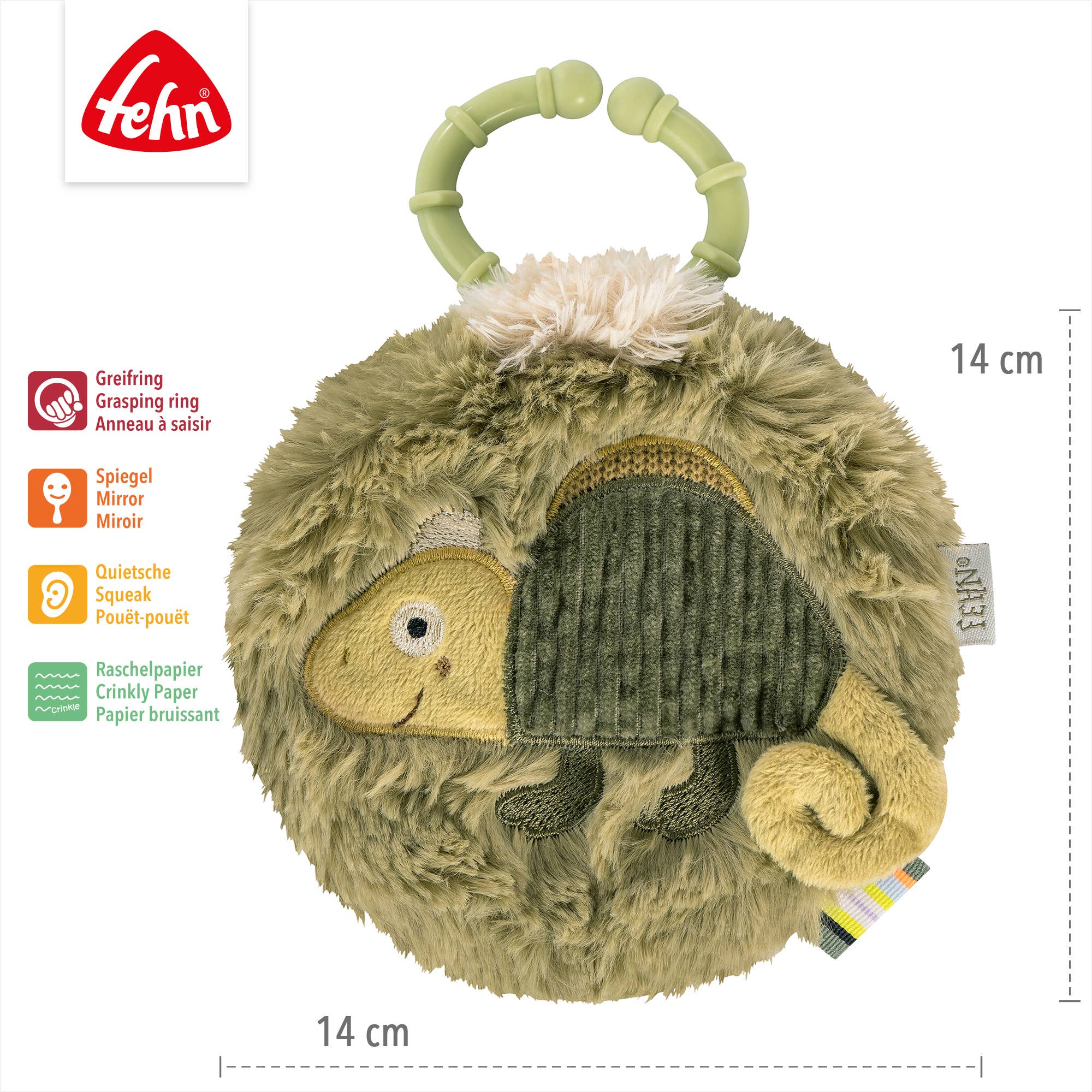 Fehn – Großhandel Buch zum Thema Babys & Kleinkinder (0–2 Jahre) – Stoffbuch Chamäleon - Fühlbuch mit Tier-Motiven4