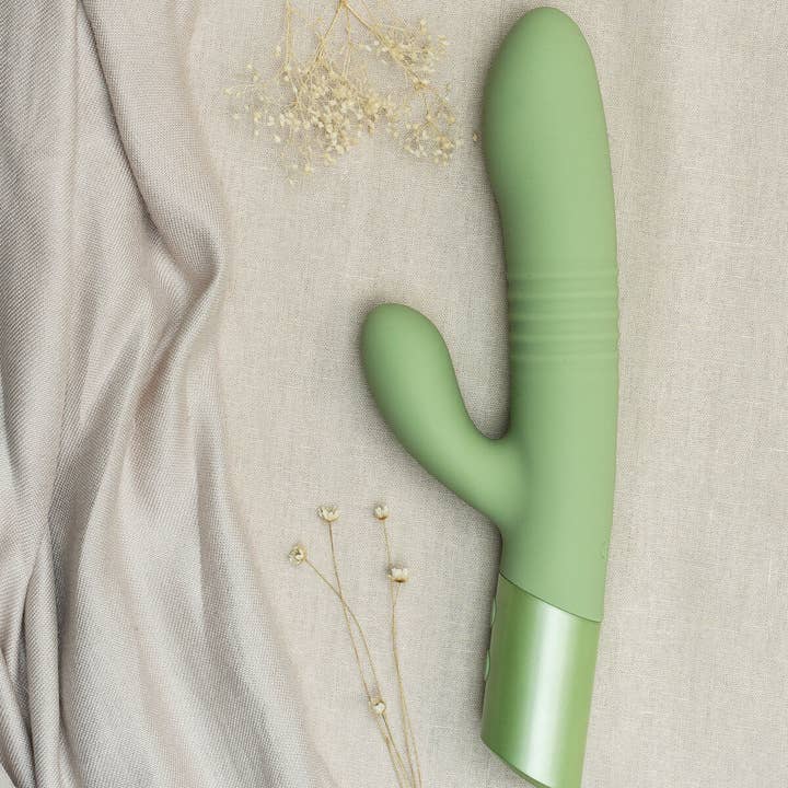 The Natural Love Company - Wholesale Sex Toy - Yarrow | Thrusting Rabbit Vibrating Dildo
