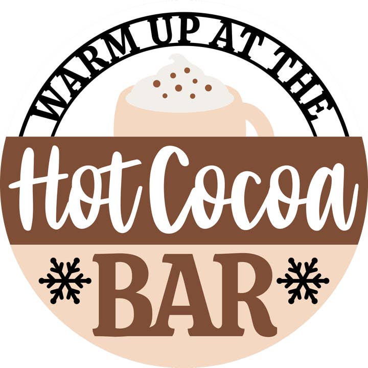 Hot Cocoa Bar Door Hanger DIY | Wood Sign | Paint Kit for wholesale by Kate's Blanks