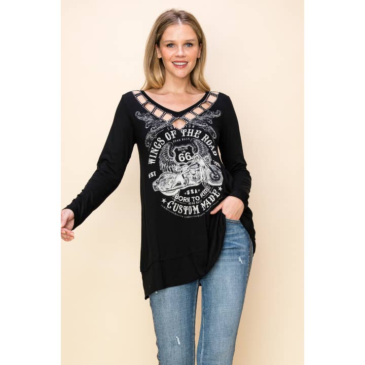 T-SHIRTS SUPERPOSÉS IMPRIMÉS MOTARD pour la vente par VOCAL