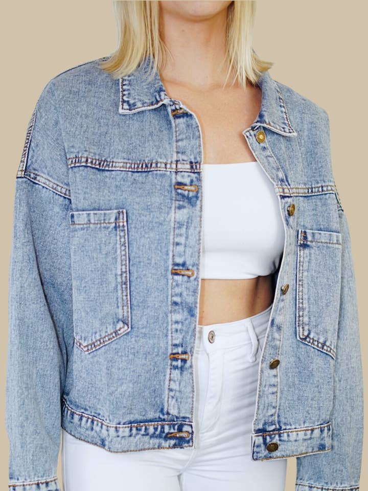 BLANK Dark Wash Denim Jacket for wholesale by Rivalry Runway