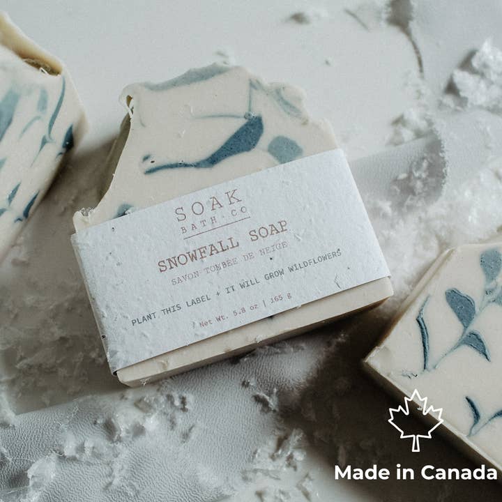 Snowfall Soap Bar - Canadian Handmade for wholesale by SOAK Bath Co