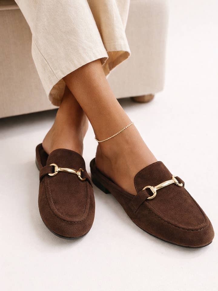 Backless Loafer Mule with Hardware Detail for wholesale by Miami Shop