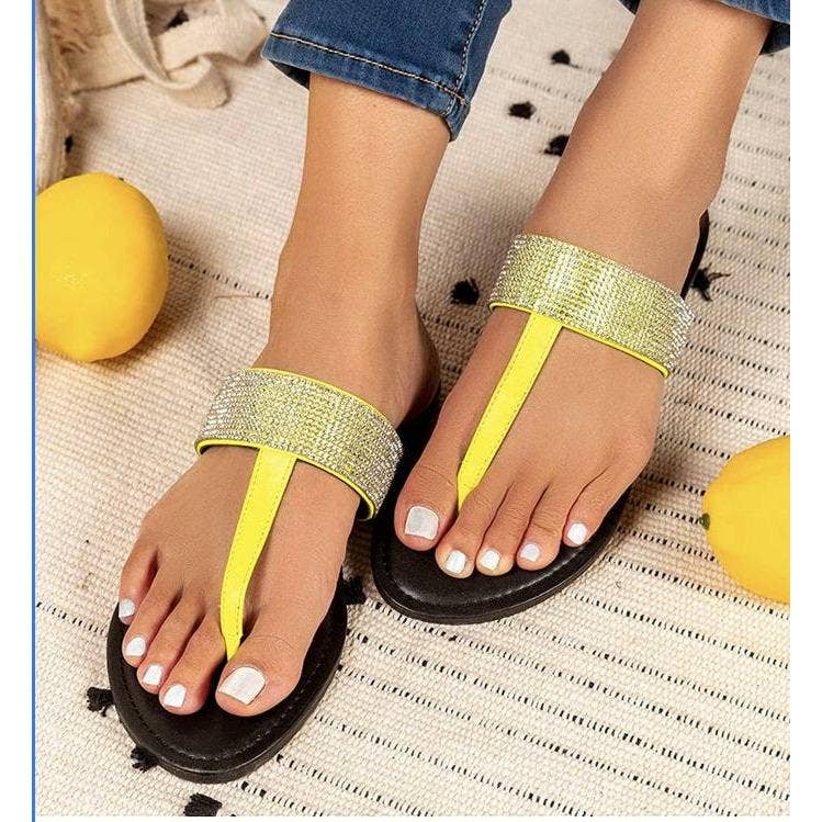 Kickz Wholesale - Wholesale Slides - Women's - Archer- Yellow bling slides0