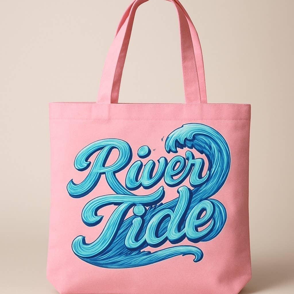 River Tide Apparel - Vendita all'ingrosso Borsa tote - Donna - Borsa in tela con scritta "River Tide Wave"1