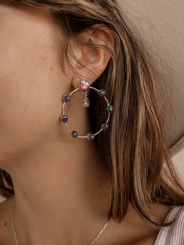 Pendientes de aro de piedra Mystic Dreamer para venta al por mayor de Krush Kandy