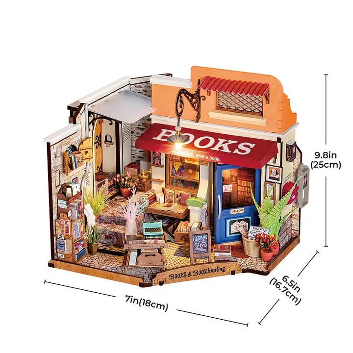 Hands Craft - Wholesale DIY Craft Kit - DIY Miniature House Kit: Corner Bookstore1