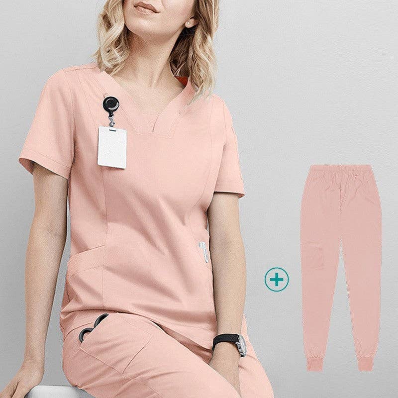 FurDecoration - Wholesale Healthcare Uniform - Women's - Short Sleeve Straight Leg Scrub Suit1