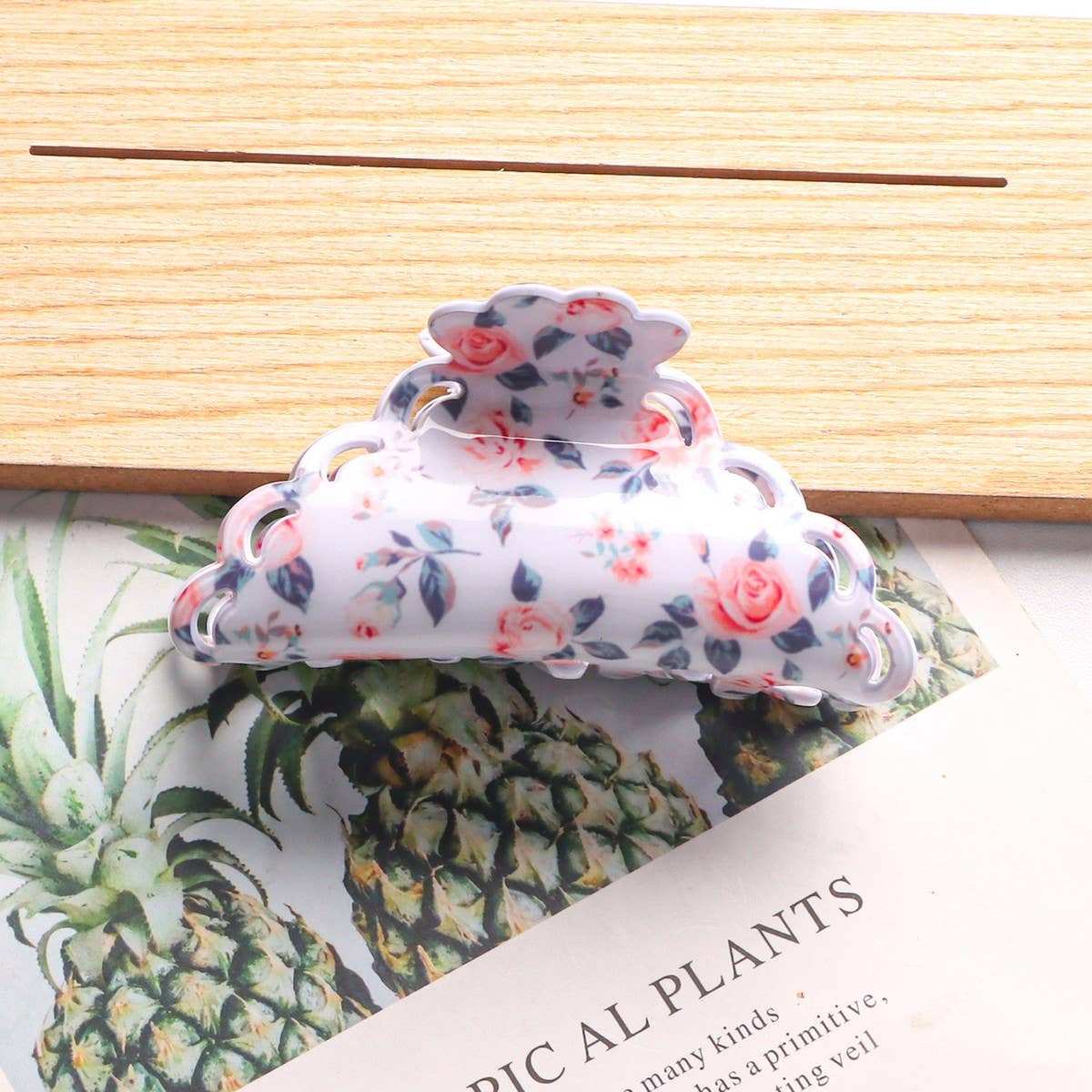 NINEXIS - Vente Pince à cheveux – femme - CWAHA1419_PINCE À CHEVEUX IRRÉGULIÈRE EN FORME DE FLEURS DE PLANTES À L'ACIDE ACÉTIQUE7