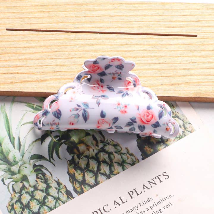 NINEXIS - Wholesale Hair Clip - Women's - CWAHA1419_ACETIC ACID PLANT FLOWERS IRREGULAR HAIR CLAW CLIP10