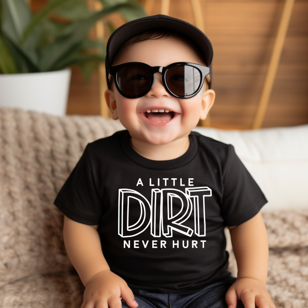 The Countryside Cottage - Wholesale Screen Printed T-Shirt - Kids - A Little Dirt Never Hurt - Kids Graphic Tee1