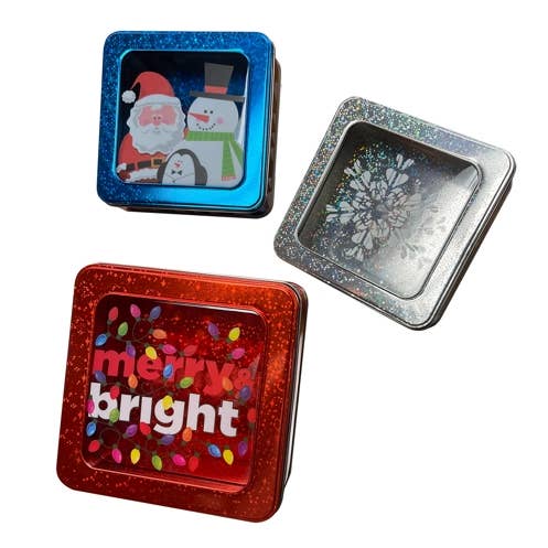 Tin Box Company - Wholesale Christmas Decoration - Holiday Sparkle Window Tins