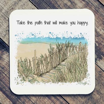 Quote Art Coaster, The Path for wholesale by H'Art and Design