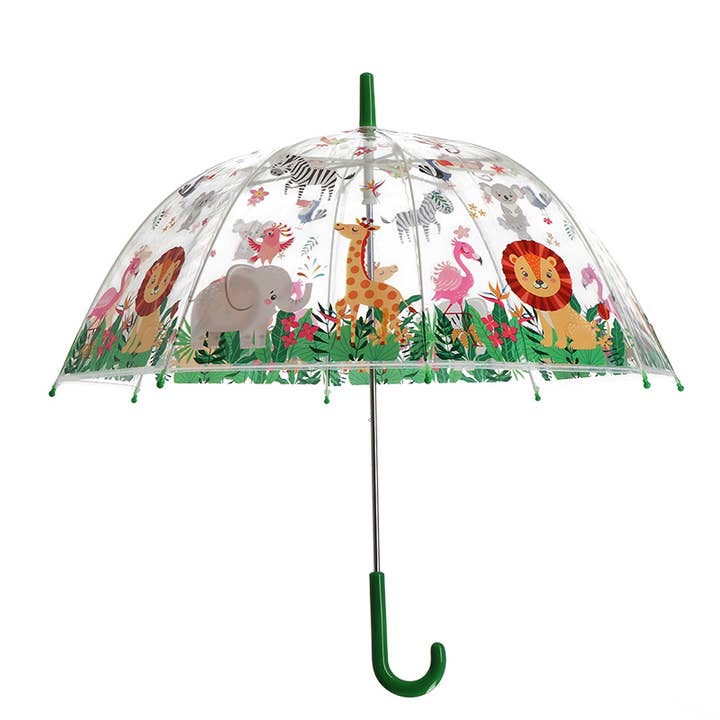Esschert Design USA - Wholesale Umbrella - Kids - Children's Jungle Animal Transparent Umbrella
