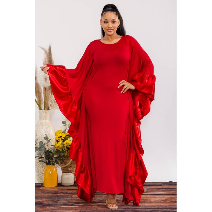 Robe longue de vacances à volants grande taille pour la vente par DORCAS