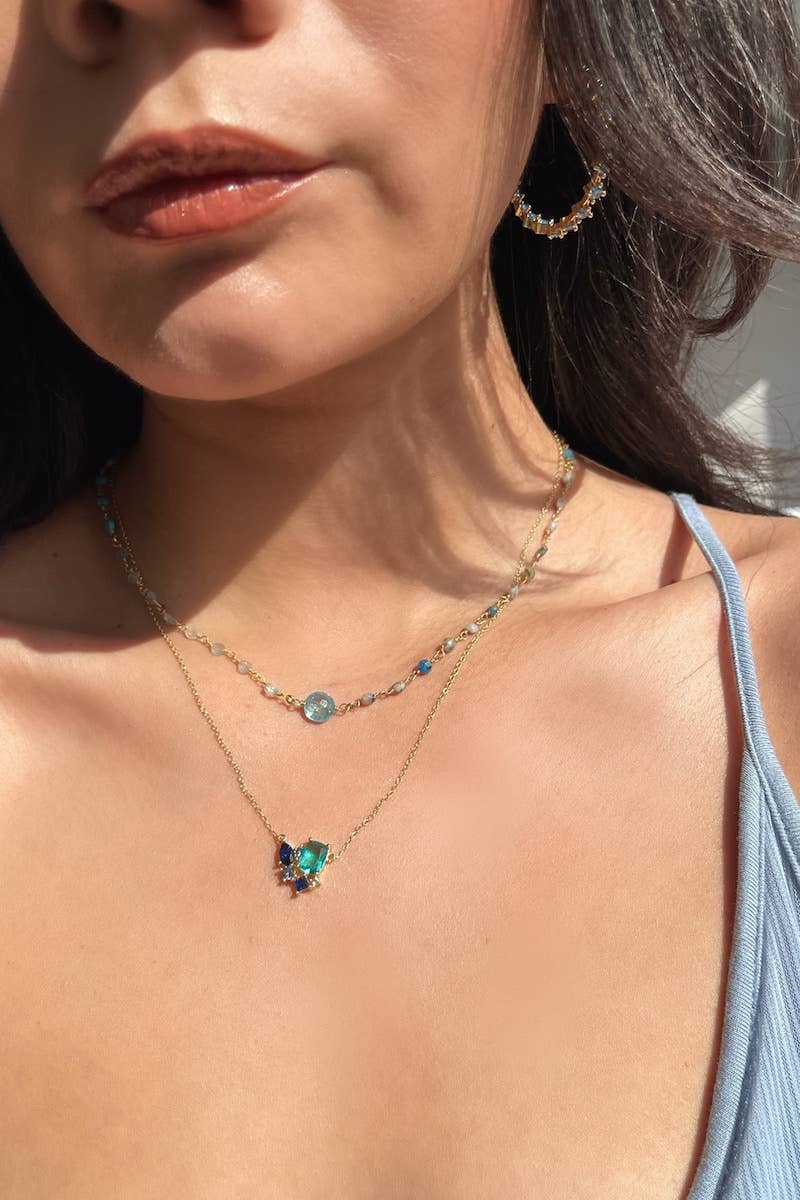 Native Gem - Vendita all'ingrosso Collana con ciondolo/pendaglio - COLLANA CON BOUQUET - PARAIBA1