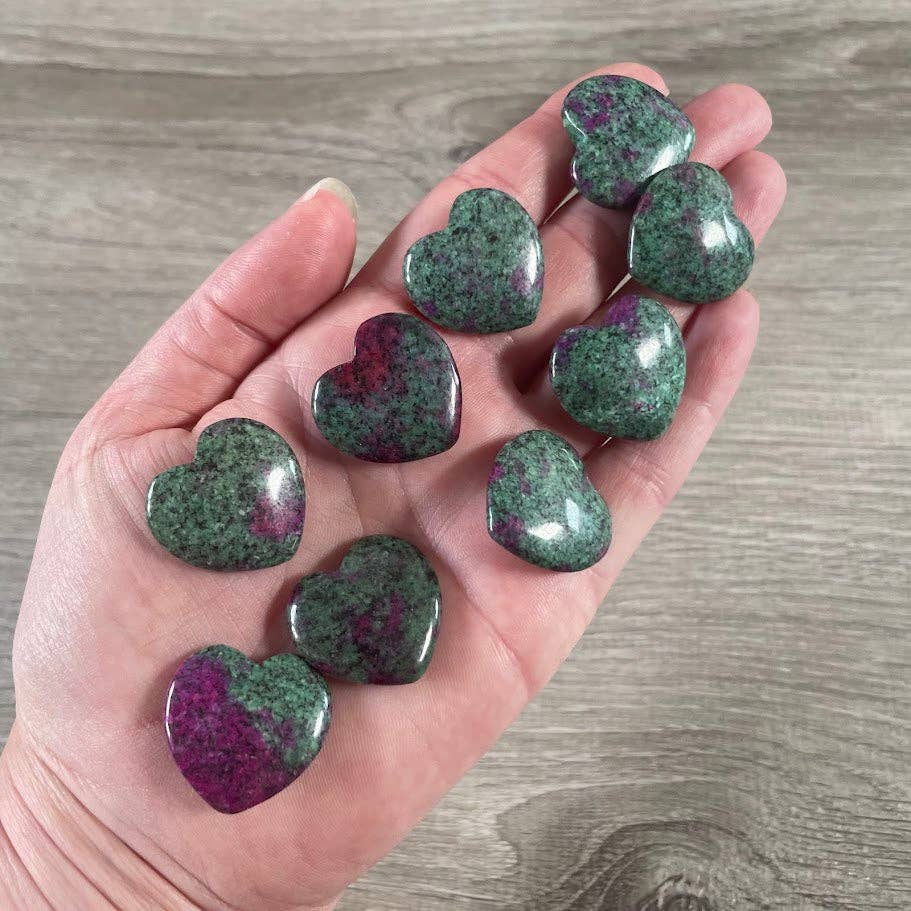 Keystone Crystals - Wholesale Spiritual Stone/Crystal - Gemstone Flat Heart Carvings 1-Inch  – Bulk Crystal Hearts8