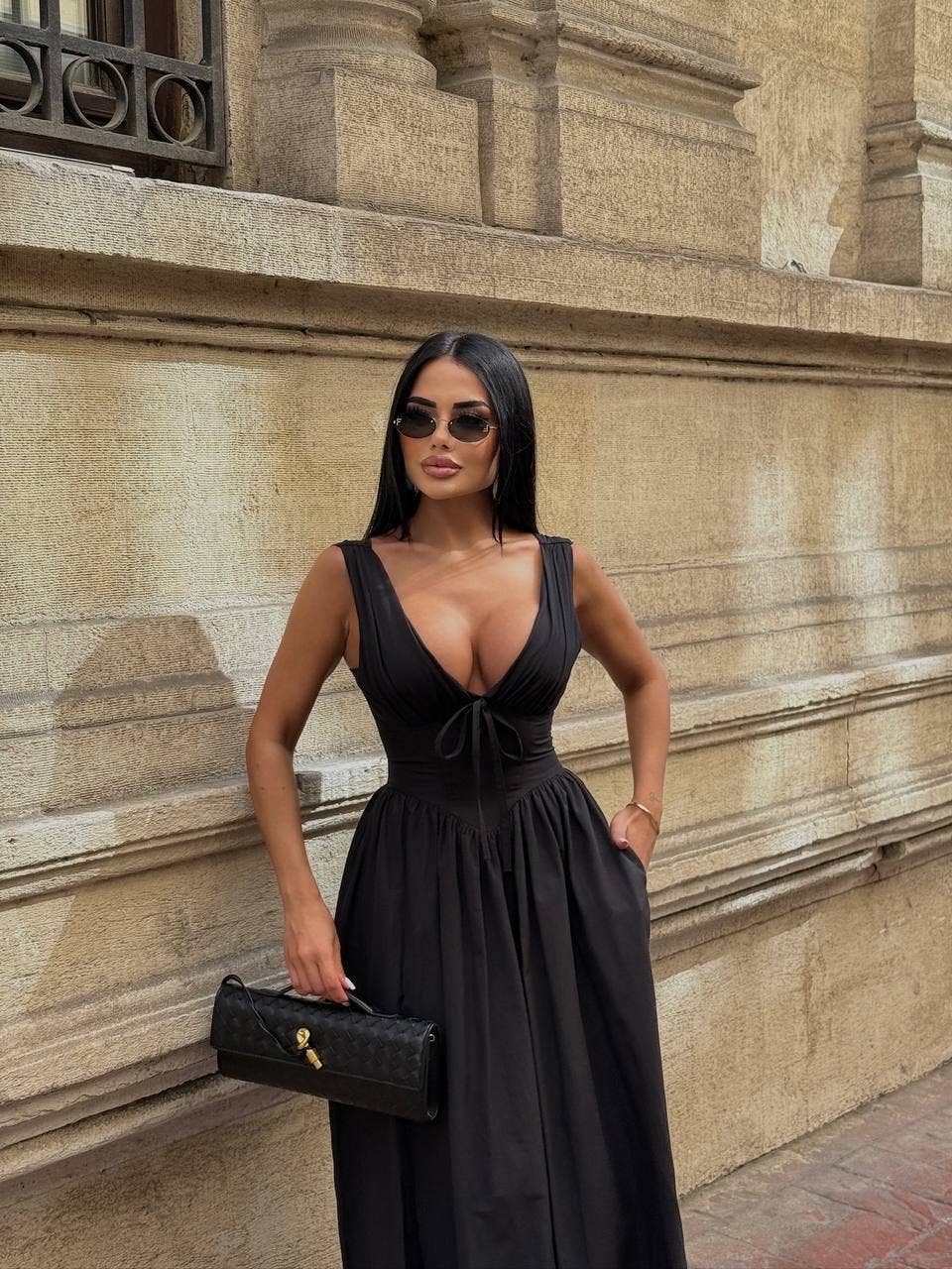 Standpoint Top – Vestido - Mulher por atacado – Vestido Riviera Maxi – Corpete – Laço Frontal – 120137