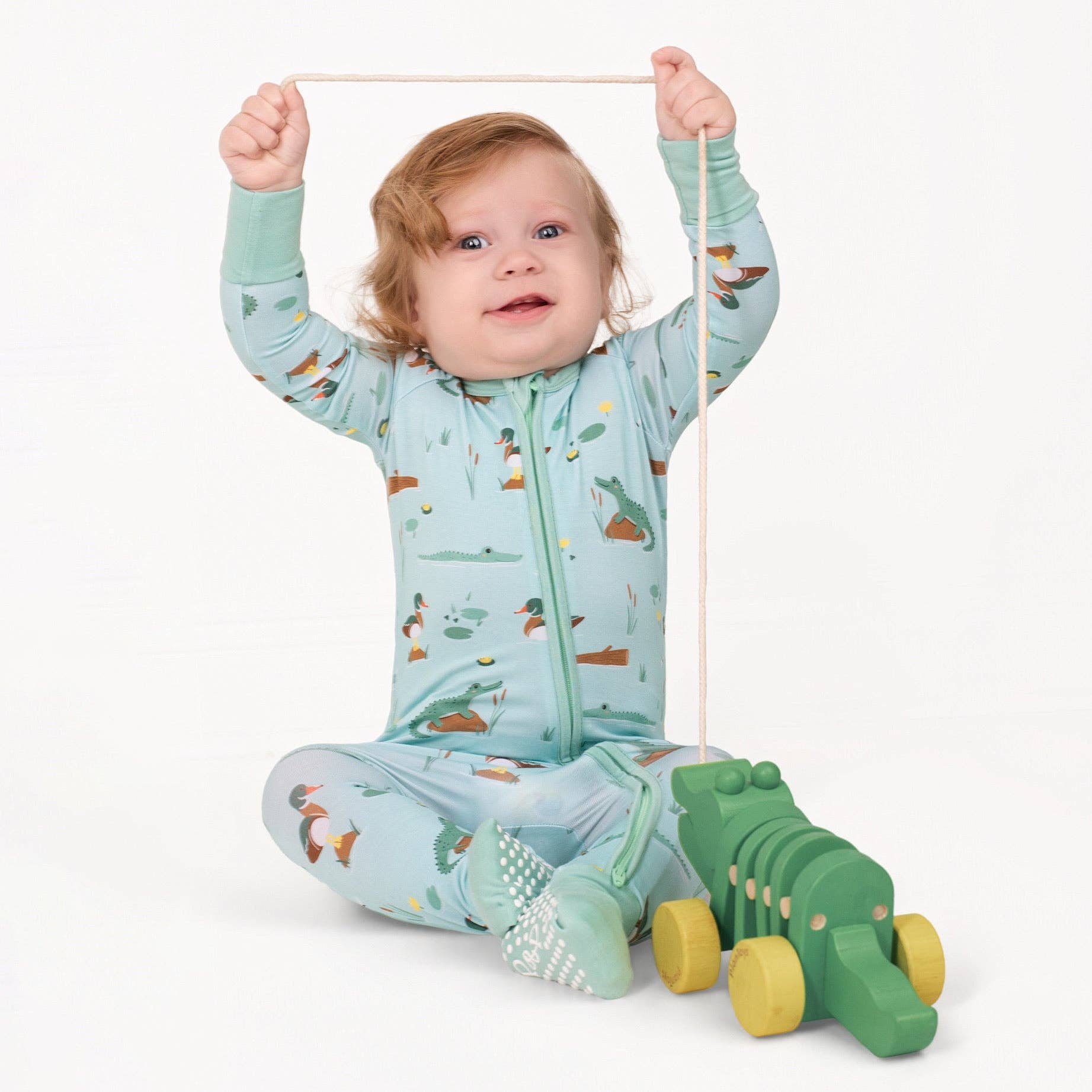 Pearls & Pelicans - Wholesale Jumpsuit - Baby - Bayou Buddies Bamboo Zip-Up6