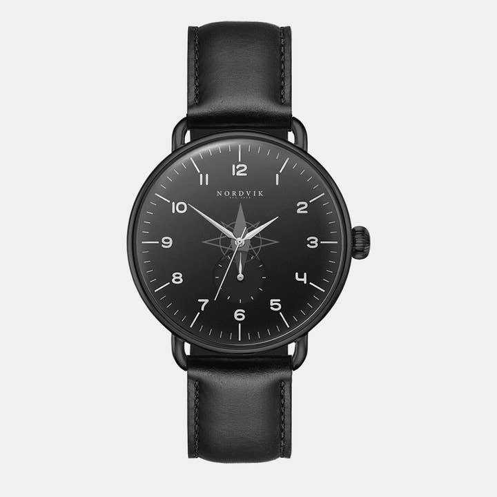 Schwarzes Leder für den Großhandel von Nordvik Watches