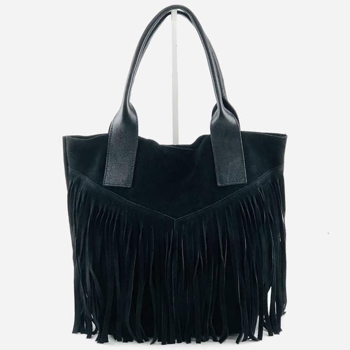MILANO AMOUR - Wholesale Tote Bag - Women's - TOTE BAG SHOPPER DIAMOR SUEDE FRANGE MATCH LAMINATO